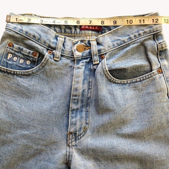Vintage Buckle Pepe Jeans 26 Betty High Rise Embroidered Raw Cuff - Picture 4 of 15